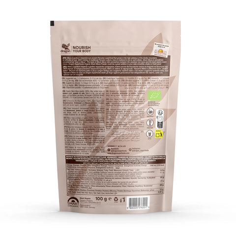 Organic Black Maca Powder, 100g, Dragon Superfoods