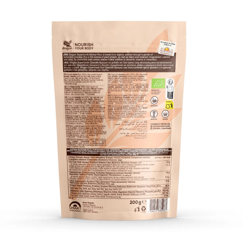 Organic Walnut Flour, 200 g, Dragon Superfoods