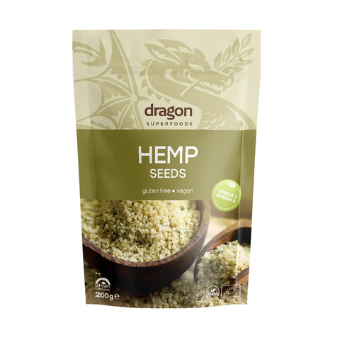 Organic Hulled Hemp Seeds, 200 g, Dragon Superfoods