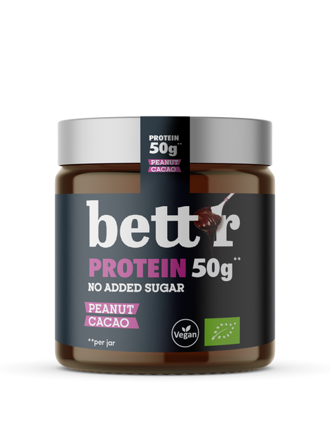 Био Протеинов крем за мазане Фъстък и Какао без добавена захар