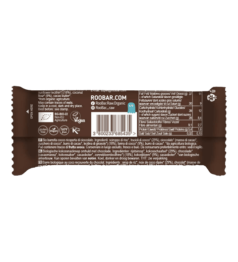 Organic Chocolate Coated Coconut Bar, Roo'bar