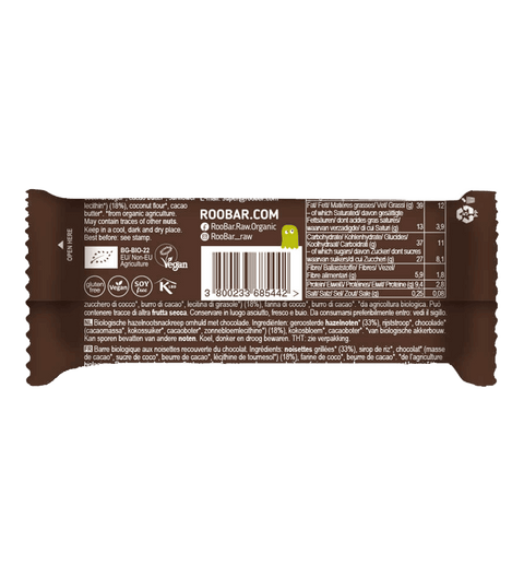 Organic hazelnut chocolate bar, Roo'bar