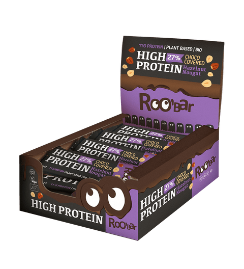 БИО високопротеинов шоколадов блок с лешникова нуга