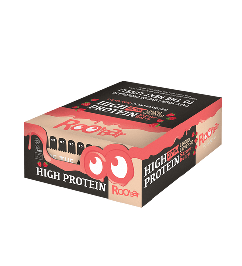 БИО високо протеиново блокче с розов шоколад и ягоди